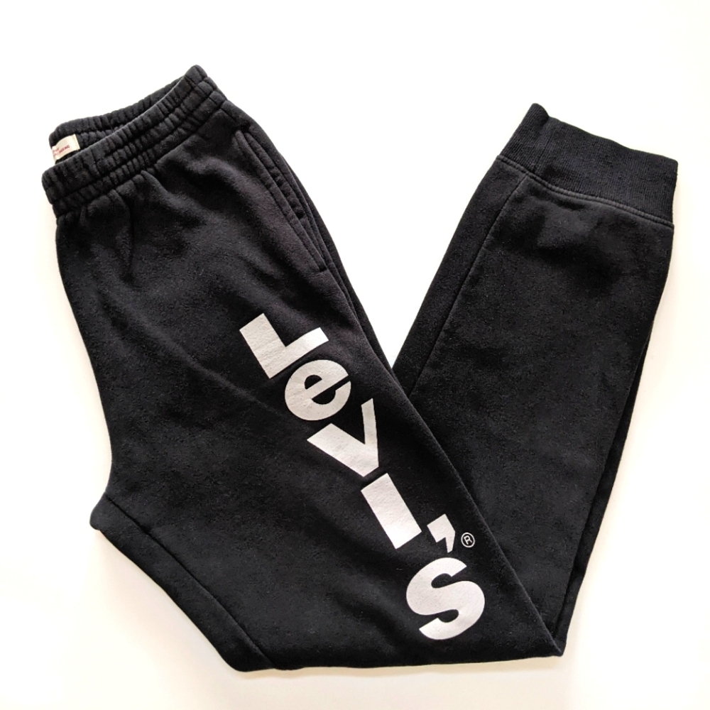 Levi's logo black joggers sweatpants, size small